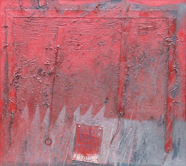 14 Iz zapisa armižadura, 2014. akrilik-asamblaž na platnu, 90 X 100 cm (1)