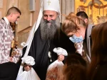 Мала Катарина се изненада провукла до патријарха: Неизмерна радост у Храму Светог Саве